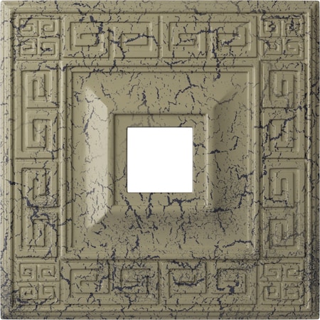 Ekena Millwork Eris Medallion (Canopies up to 9 7/8"), 18"W x 18"H x 3 1/2"ID x 1 1/8"P, Castle Stone Crackle CM18ERCSC